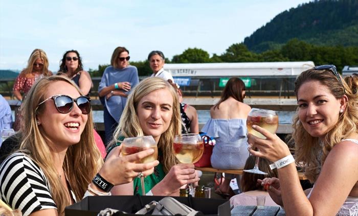 Enjoy lagoon side food and drinks